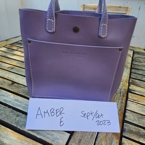 Portland Leather Goods Lavendar Mini Crossbody Tote